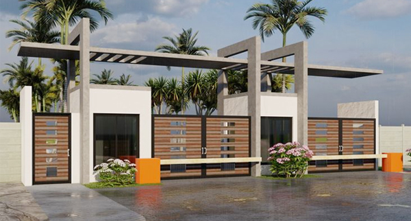 Controlled entry and exit gate at Mayfair Aranya, Andheri West